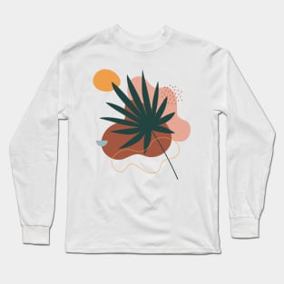 Tropical Leaf - Modern Abstract Art Long Sleeve T-Shirt